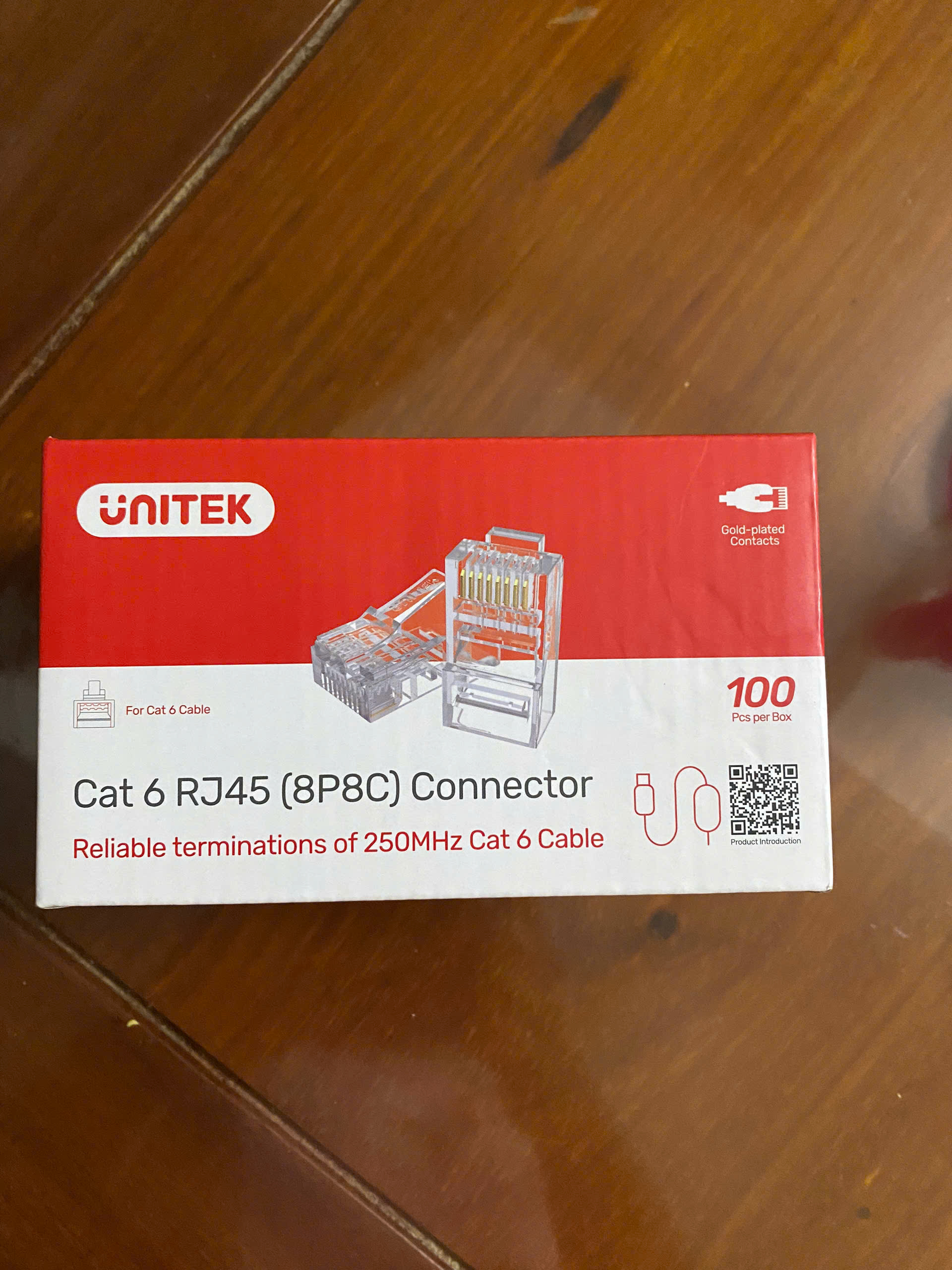 Hạt đầu bấm mạng UTP RJ45 Cat6 Unitek (100c) - Hàng chính hãng