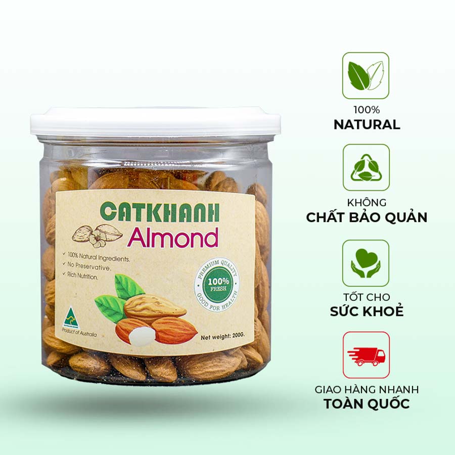 Hạnh nhân rang hũ 200gr Cát Khánh - Nhập khẩu Mỹ