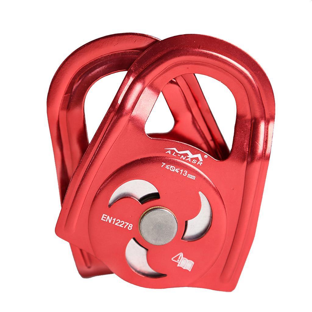 Aluminum Rescue Side Swing 36KN Pulley Bearing Trolley Rappel Device for Lifiting Rock Climbing Arborist Mountaineering Caving Rigging