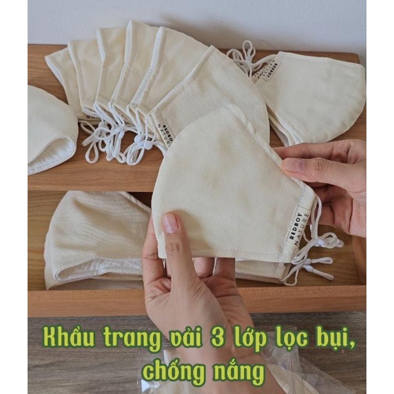Khẩu trang vải linen, lọc bụi chống nắng, có nẹp mũi