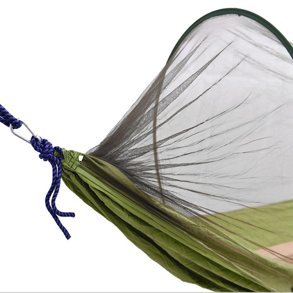 Outdoor Camping Hammock Boat Hanging Bed with Mosquito Net Dark Green