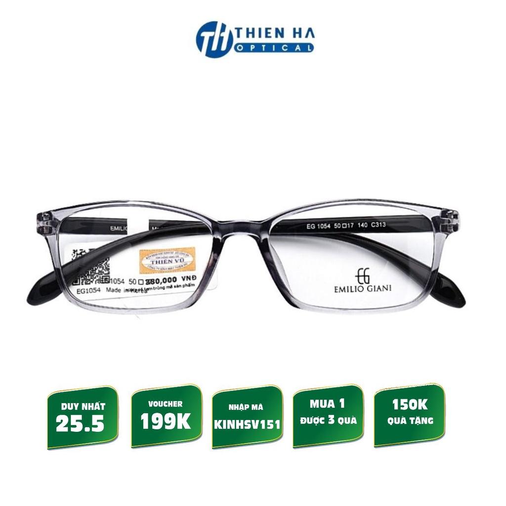 Gọng kính vuông Thiên HÀ Opical nhập khẩu Hàn Quốc, chất liệu nhựa dẻo, an toàn cho da,unisex nhiều màu dễ đeo EG1054