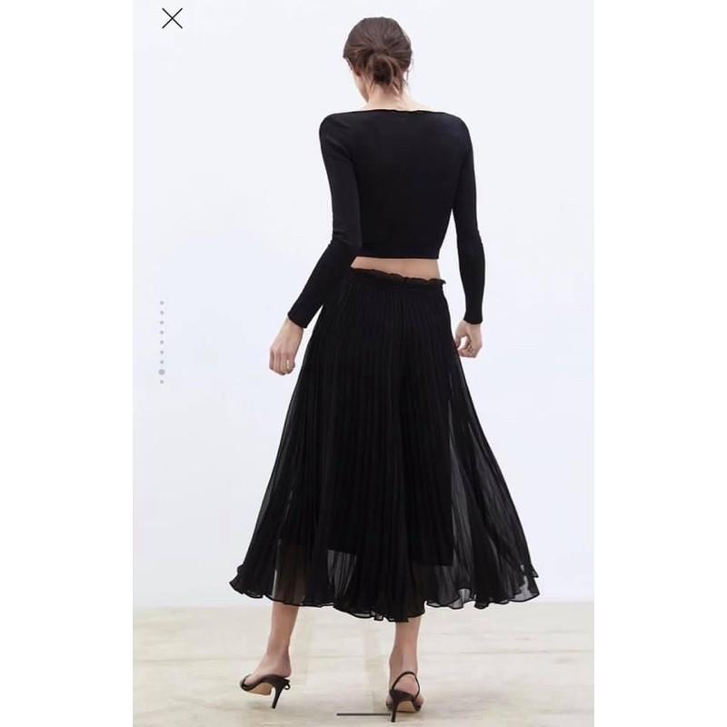 Quần váy voan xếp ly