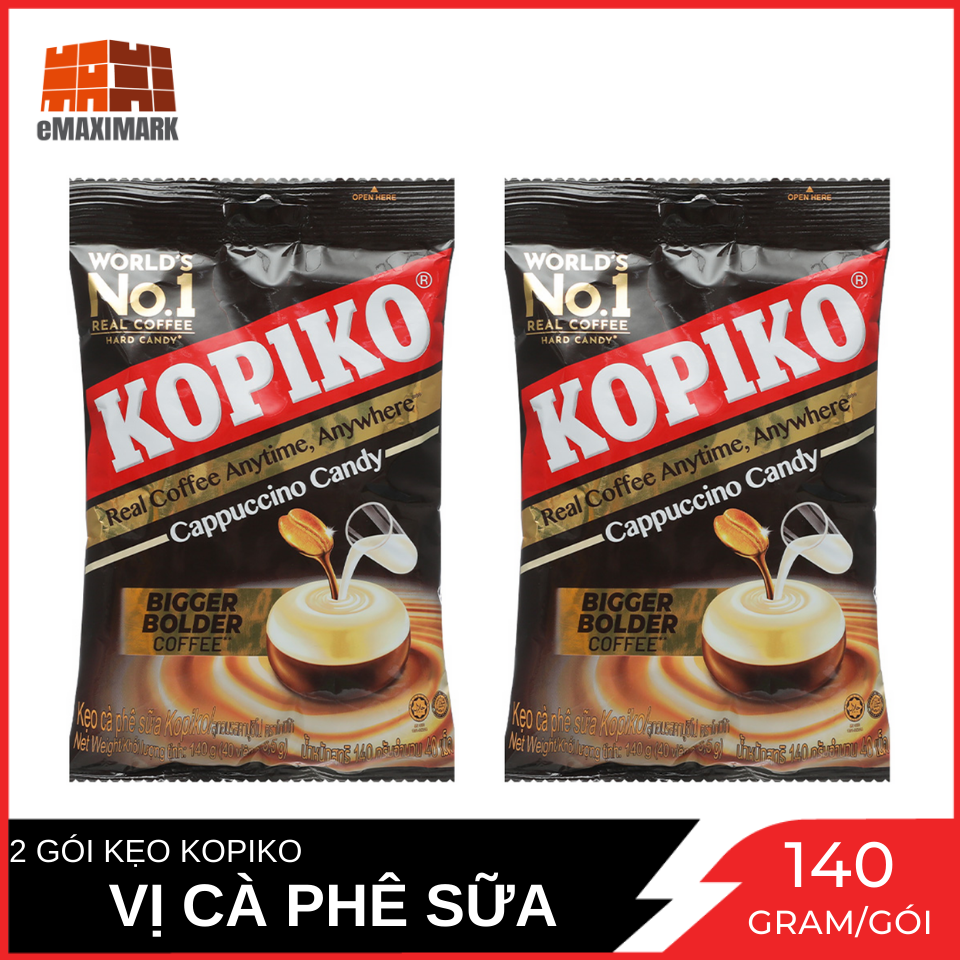 Combo 2 bịch Kẹo cà phê Kopiko Cappuccino Bịch 150gX2