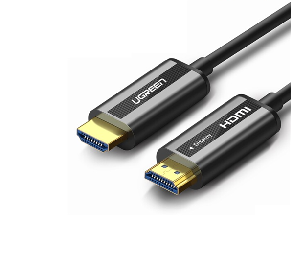 Cáp tín hiệu HDMI 2.0 Sợi Quang Hỗ Trợ 4K@60Hz HDR Cao Cấp dài 15M màu đen UGREEN HD50215Hd132 Hàng chính hãng