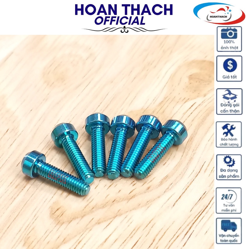 Ốc Gr5 Titan 4L15 Đầu Trụ Nắp Dầu Màu Xanh Lục Bảo Dùng cho nhiều dòng xe , SP012410 (giá 1 con)