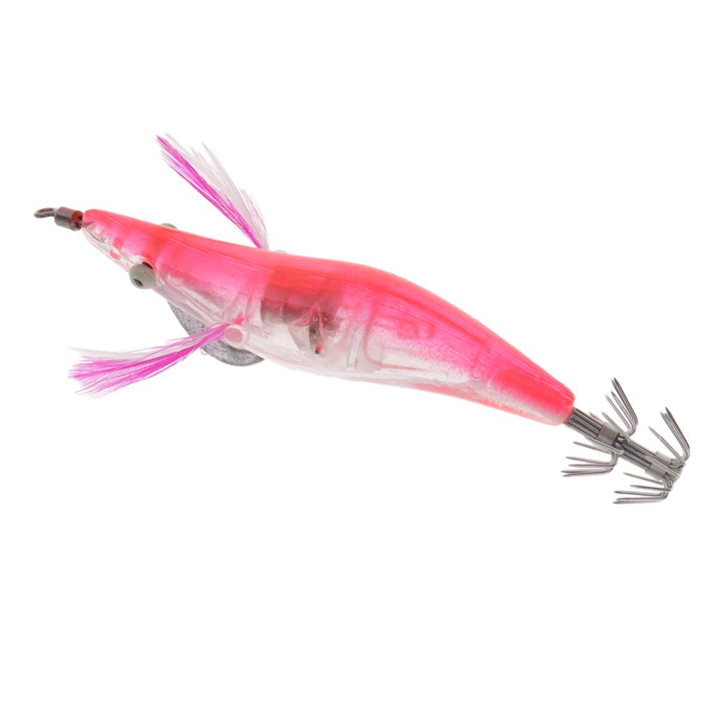 Lifelike 3D Eye Shrimp Squid Jigs Fishing Hooks Luminous Shrimp Baits 10.5cm