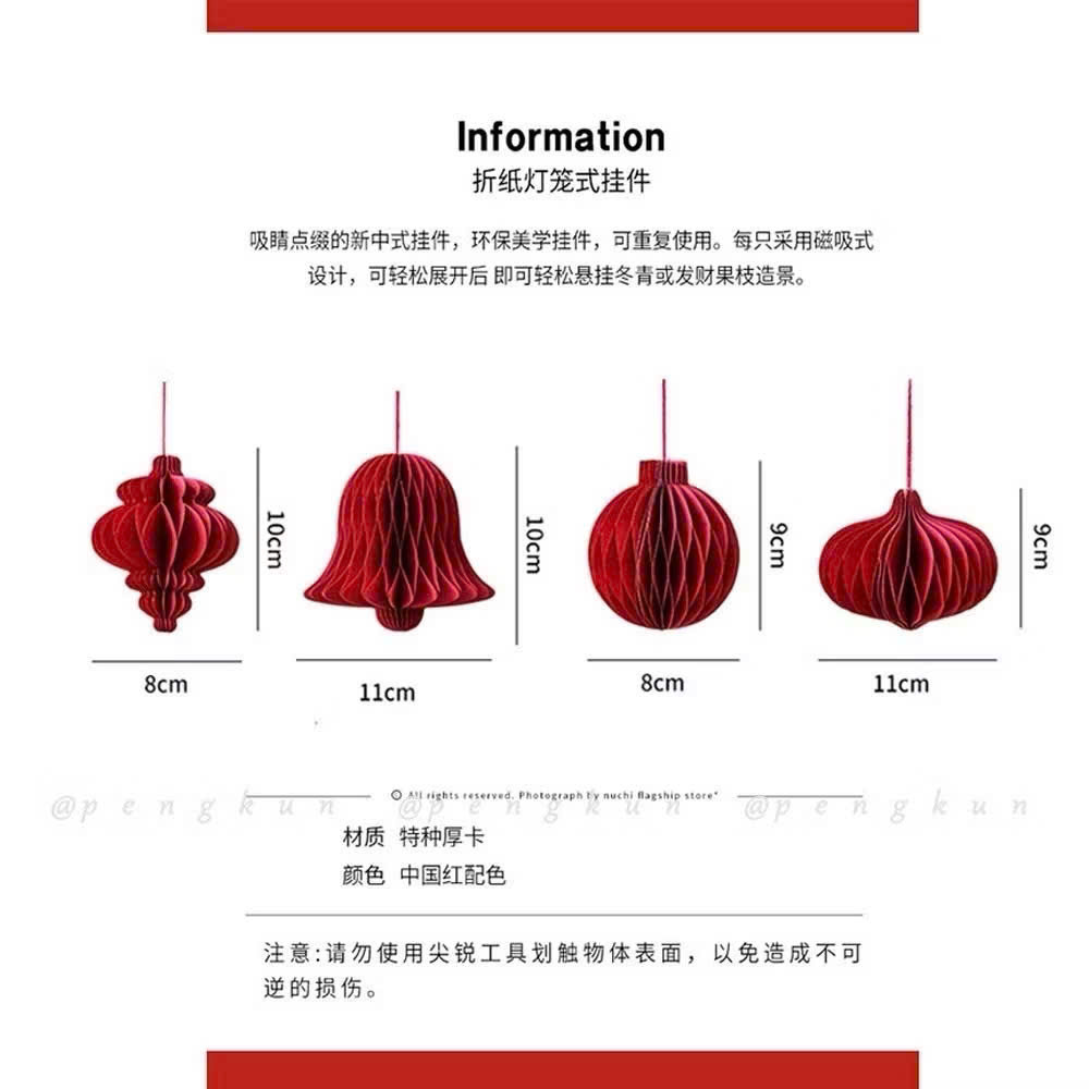 Set 9 Đèn Lồng Giấy Đỏ Trang Trí Tết – Đèn Lồng Treo Cây Ngày Tết Nguyên Đán, Phụ Kiện Trang Trí Nhà Cửa - HÀNG CHÍNH HÃNG MINIIN