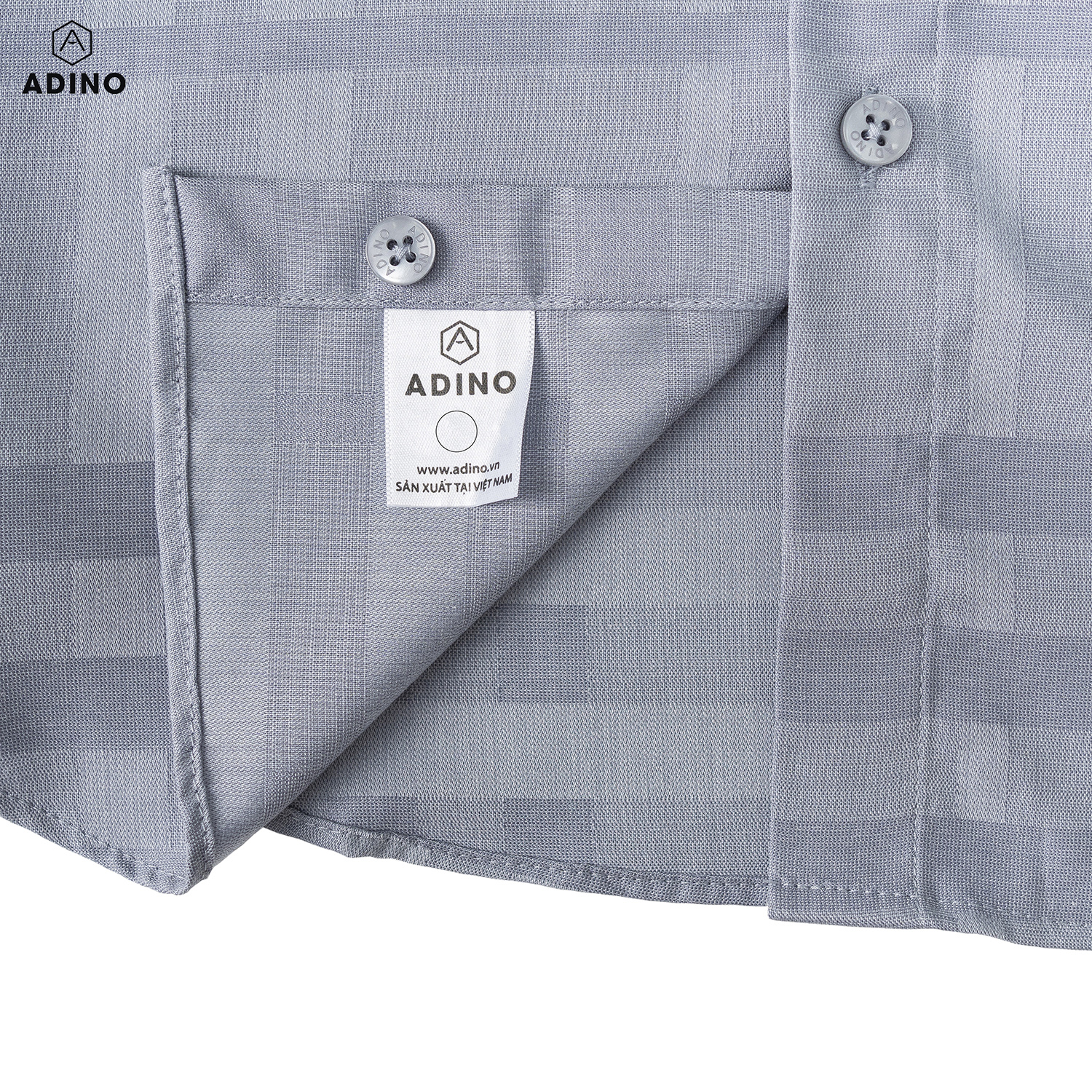 Áo sơ mi cộc tay nam màu ghi xám kẻ ADINO vải sợi tre bamboo mềm mịn mát dáng slimfit công sở trẻ trung CT93