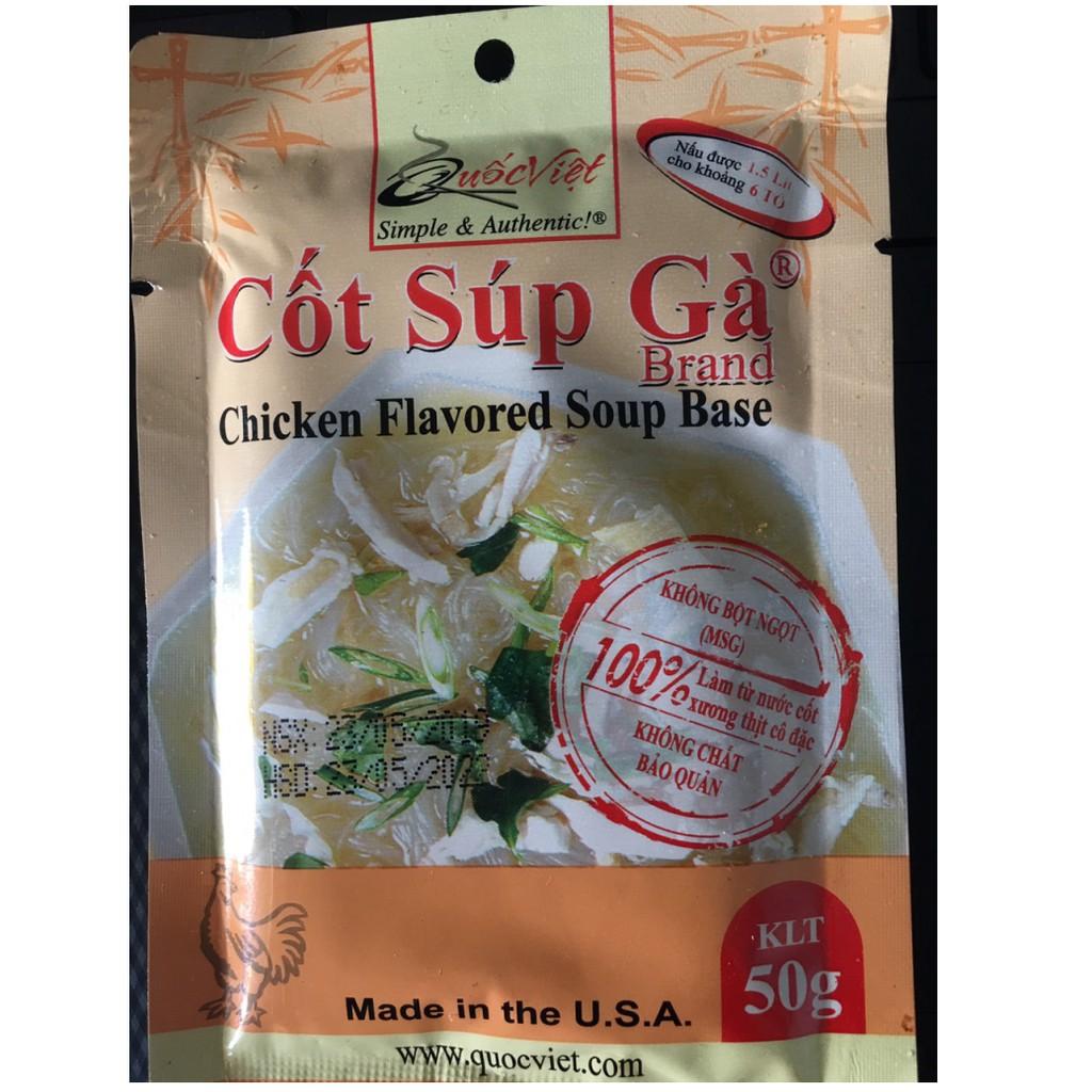 GIA VỊ NẤU Súp Gà Cốt Quốc Việt Foods 50g - Gia vị hoàn chỉnh nhập khẩu