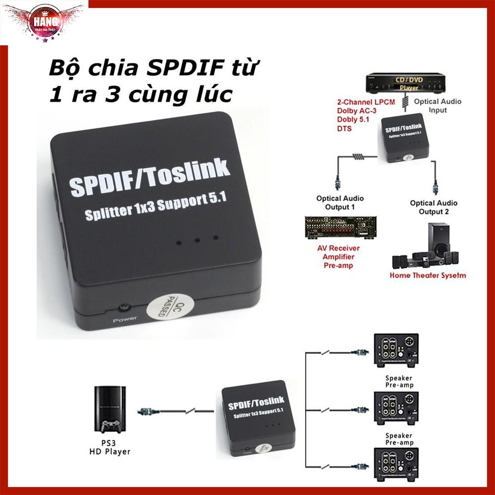 Bộ chia cáp âm thanh quang SPDIF từ 1 ra 3 thiết bị - Toslink 1x3 - Hồ Phạm