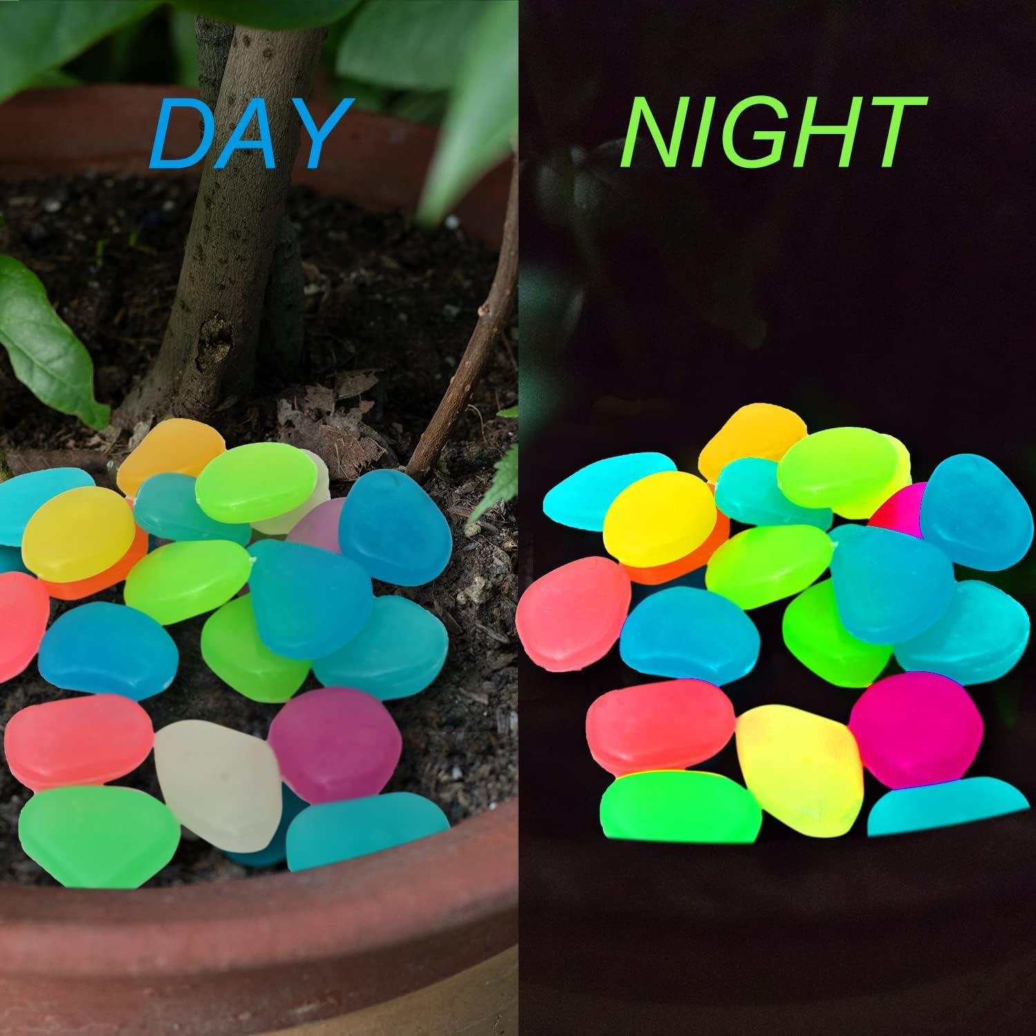 100 Viên Đá Phát Sáng, Sỏi Phát Sáng Nhiều Màu Sắc, Đá Trang Trí Vào Ban Đêm Cho Sân Vườn Ngoài Trời Bể Cá Lối Đi Bể Con Đường Bãi Cỏ