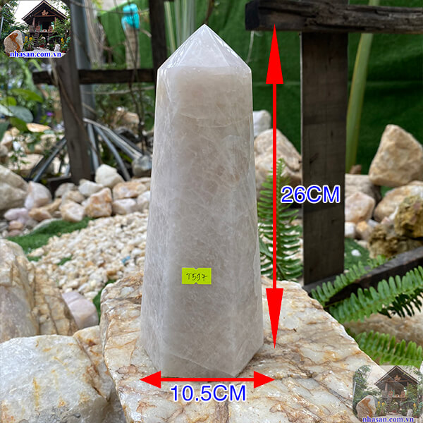 Trụ lục giác đá thạch anh hồng tự nhiên giúp sinh tài phát lộc-3.12kg -T597