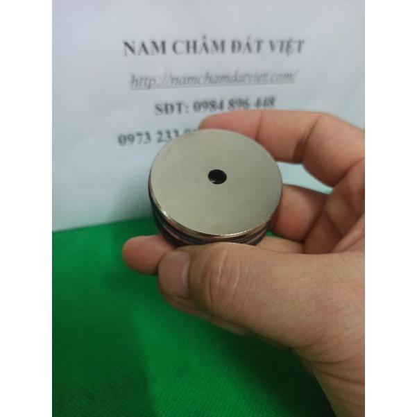 Nam châm D50x5mm, nam châm D50x5 có lỗ vít, gắn chân mào taxi chắc chắn