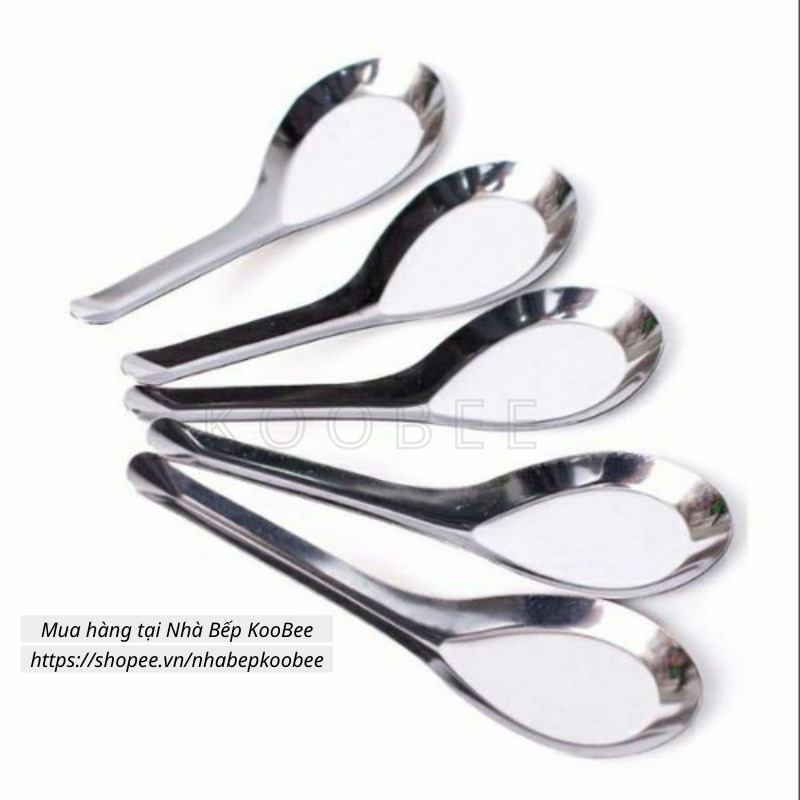 Combo 5 thìa Inox cao cấp KooBee - Muỗng thìa ăn cơm ăn phở cao cấp không gỉ sáng bóng NB18