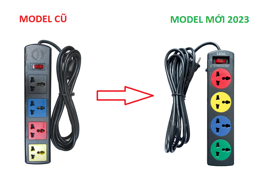 Ổ cắm kéo dài đa năng LiOA 4 ổ cắm (4D32N 4D52N)