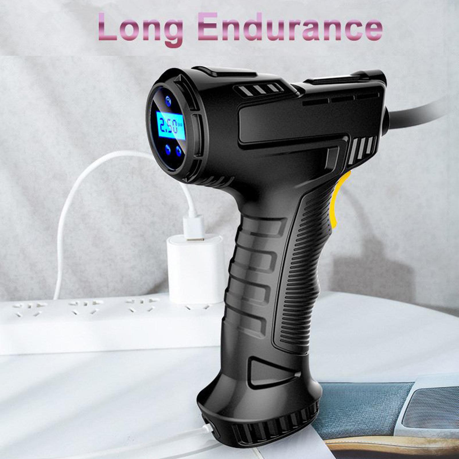 Handheld Wireless Tyre Inflator Portable Air Pump Inflation Digital Display Screen Tire Pressure Detection for Car Motorcycle Bike Equipment