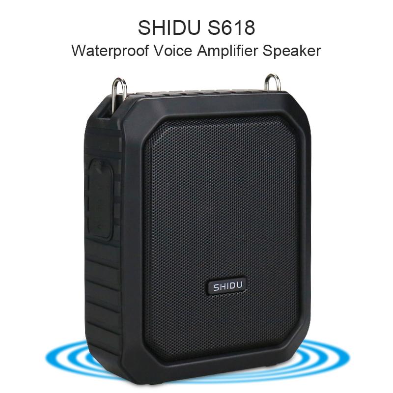 Shidu M800 18W Bộ khuếch đại giọng nói không dây di động cho giáo viên UHF Micro Color: Army Green US Plug