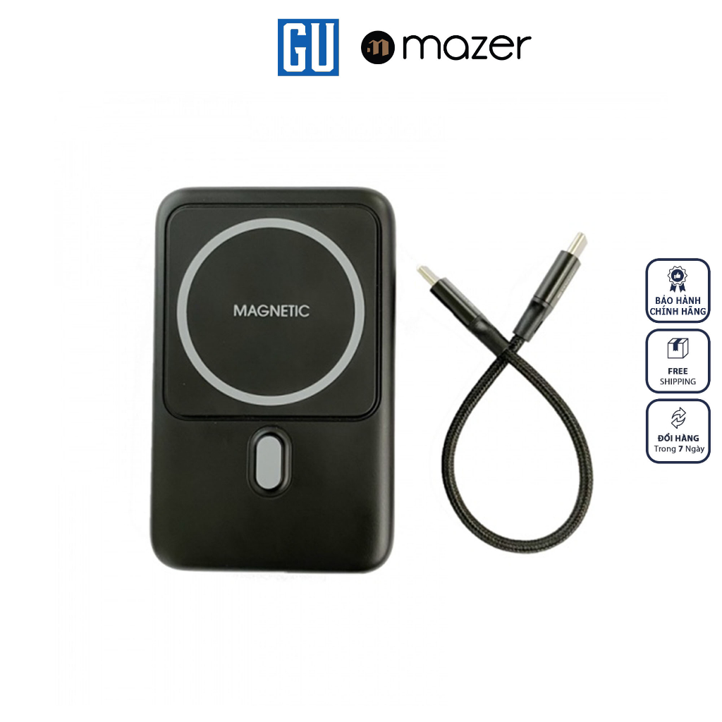 Pin Dự Phòng Mazer Infinite Boost Mag Stand Mini Qi Wireless MagAir12 10000mAh/15W Hàng Chính Hãng