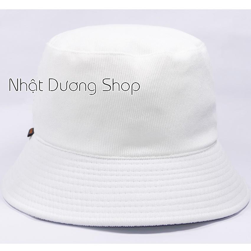 Mũ bucket trơn - Nón tai bèo vành tròn trơn chất nhung tăm cao cấp phù hợp cả nam và nữ