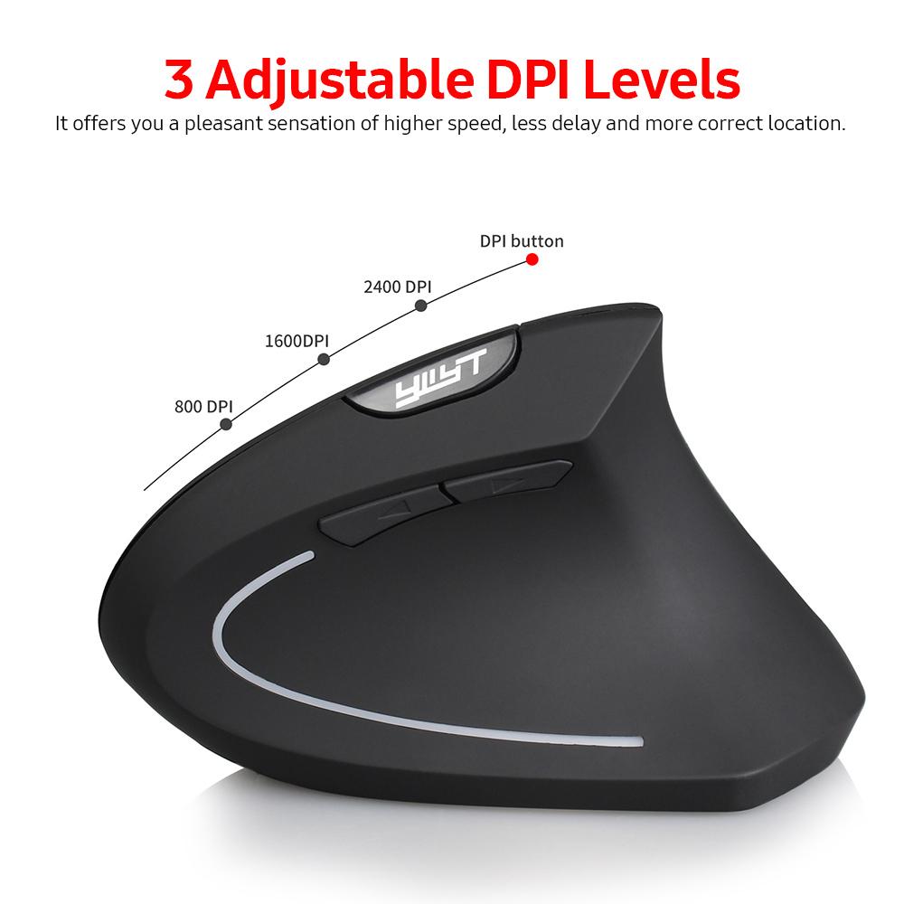 Chuột dọc không dây YWYT 2.4G 3 mức DPI có thể điều chỉnh