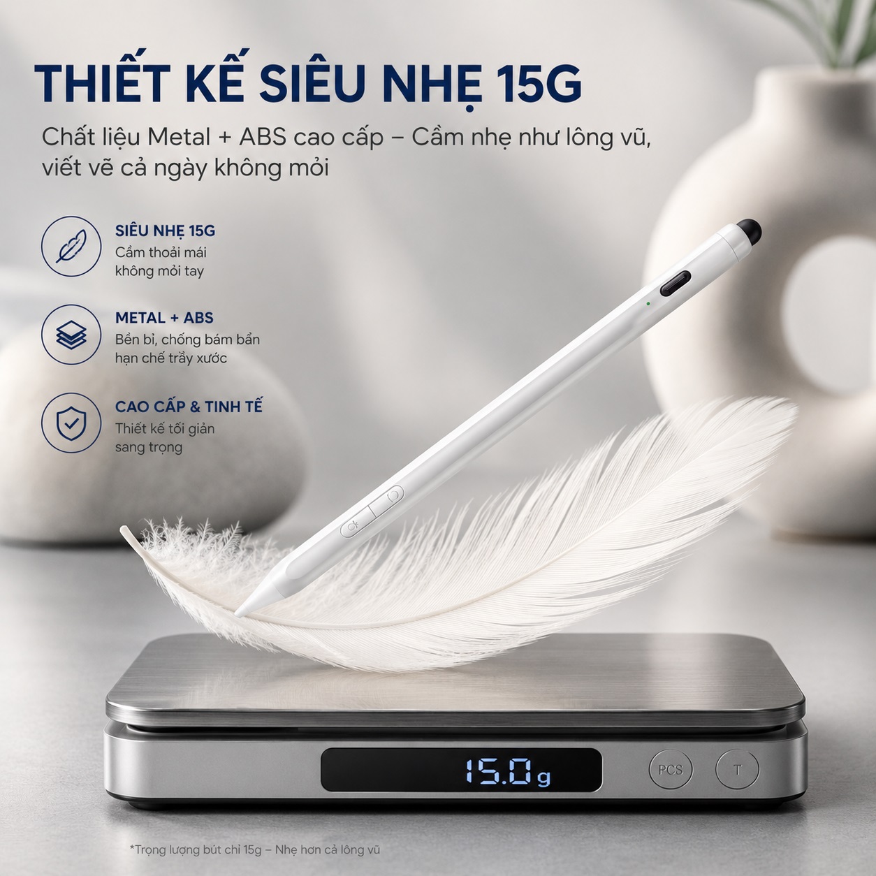 Bút cảm ứng styplus hỗ trợ tì tay cảm ứng lực nghiêng WIWU Pencil S-04 cho iPad iPhone Androids Pro 11 13 Air 10.9 - Hệ Thống Kép iOS Android, Magnetic | Pixel Perfect | Sạc Type-C - Hàng nhập khẩu