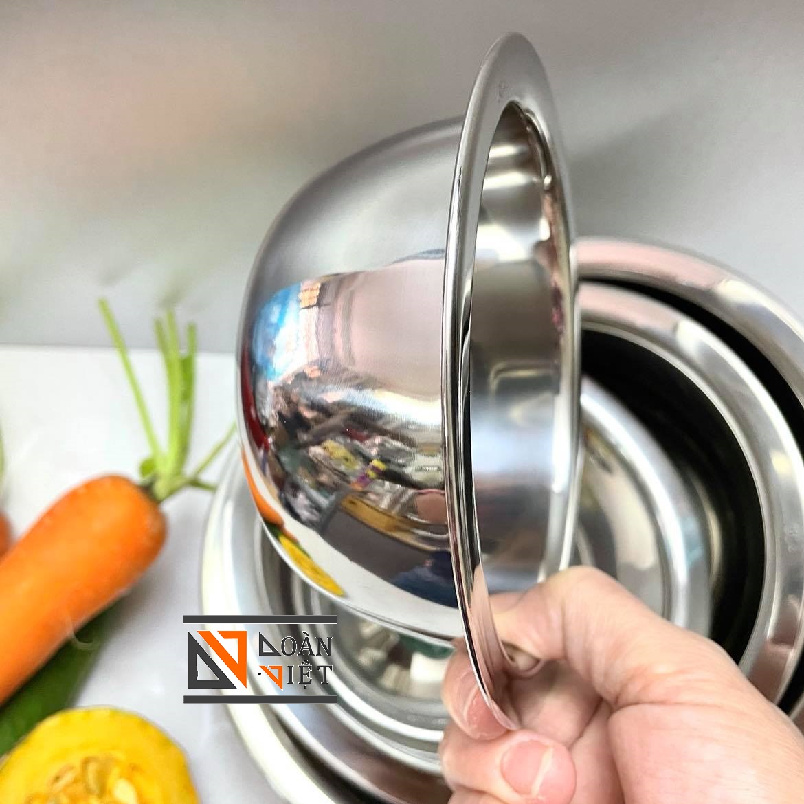 THAU INOX 304 CAO CẤP - Dụng cụ nhà bếp dùng trưng hoa quả, rửa rau củ quả, chứa đựng thực phẩm - NHIỀU SIZE GIÁ TỐT- DỤNG CỤ NHÀ BẾP TIỆN ÍCH