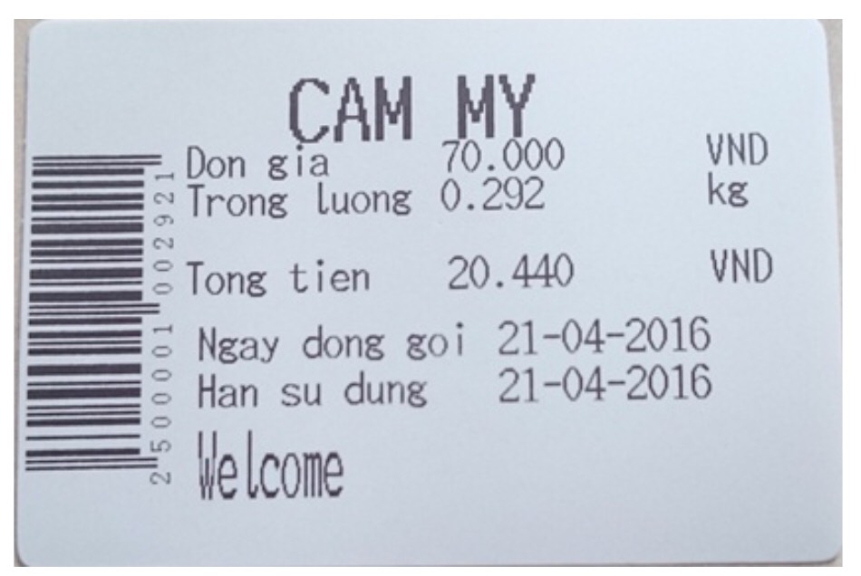 Giấy in tem mã vạch 58x37mm có keo, dùng in mã cân siêu thị, in tem phụ, Hàng chính hãng TOPCASH