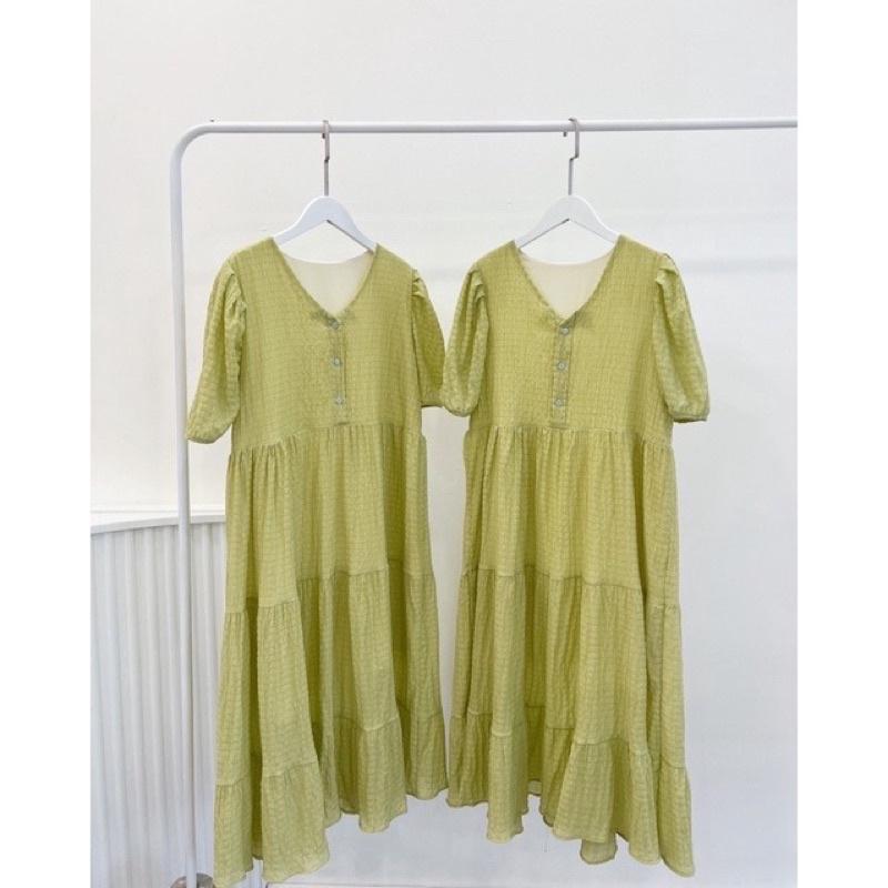 Váy bầu thời trang đẹp mùa hè mát Aidenshop đầm bầu công sở midi