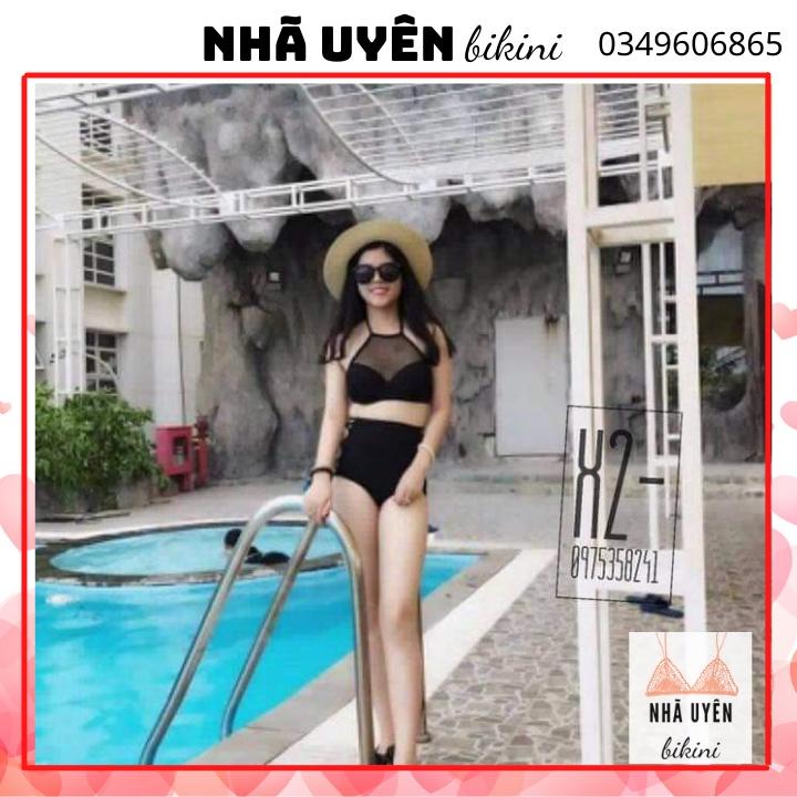 Bộ bikini nhã uyên 2 mảnh mút nâng Set bikini gọng nâng ngực quần nhúng cạp cao che bụng