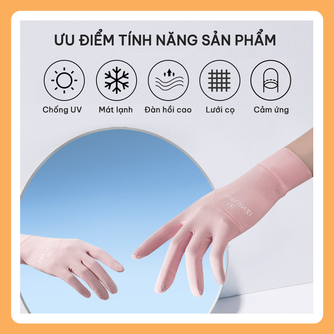 Găng tay chống nắng cao cấp, Găng tay xe máy mùa hè,Tất bao tay chống nắng thoáng khí mềm mại hở ngón cảm ứng cho nam nữ