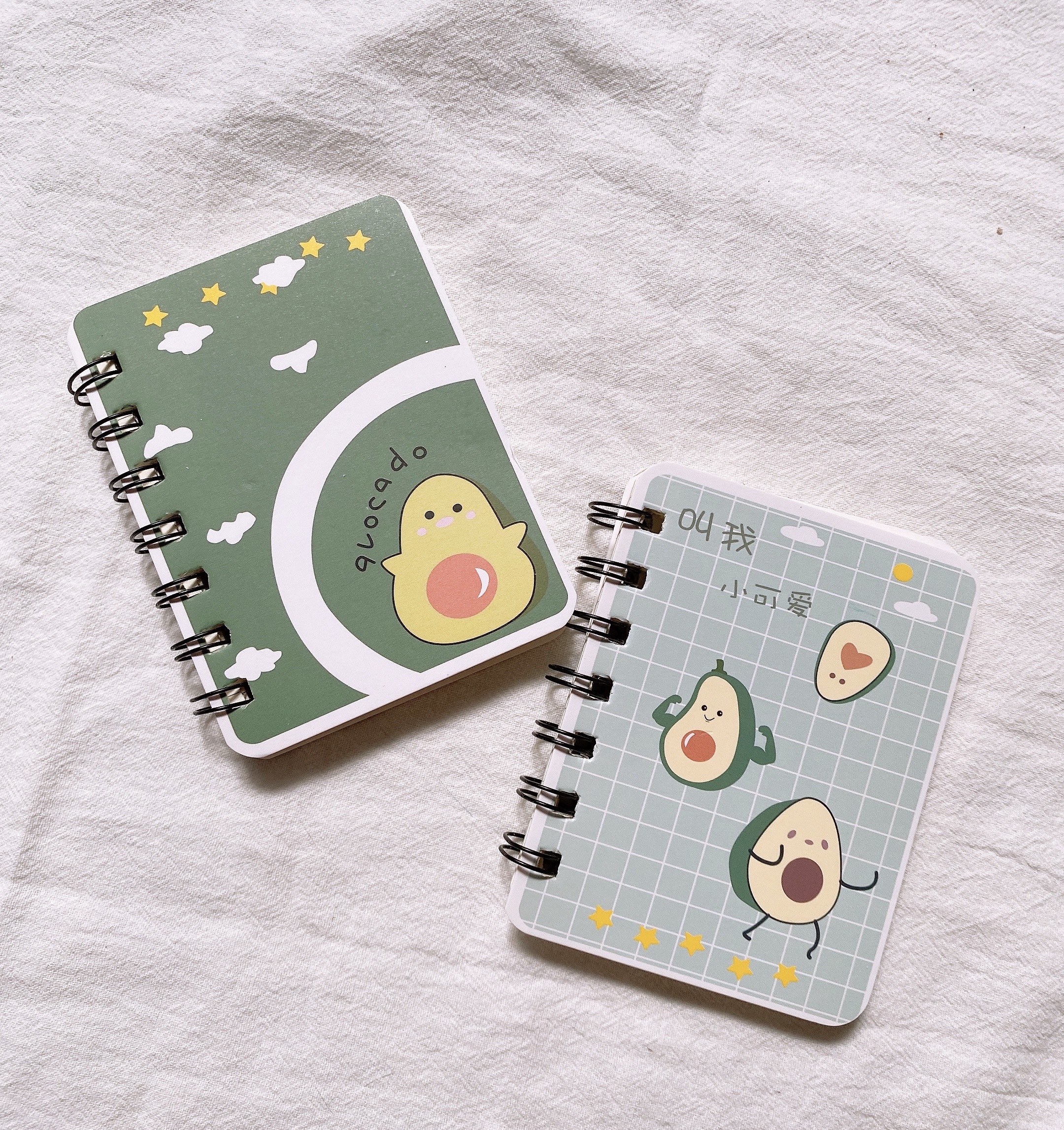 COMBO 2 SỔ TAY MINI GÁY LÒ XO, HÌNH QUẢ BƠ AVOCADO XINH XẮN