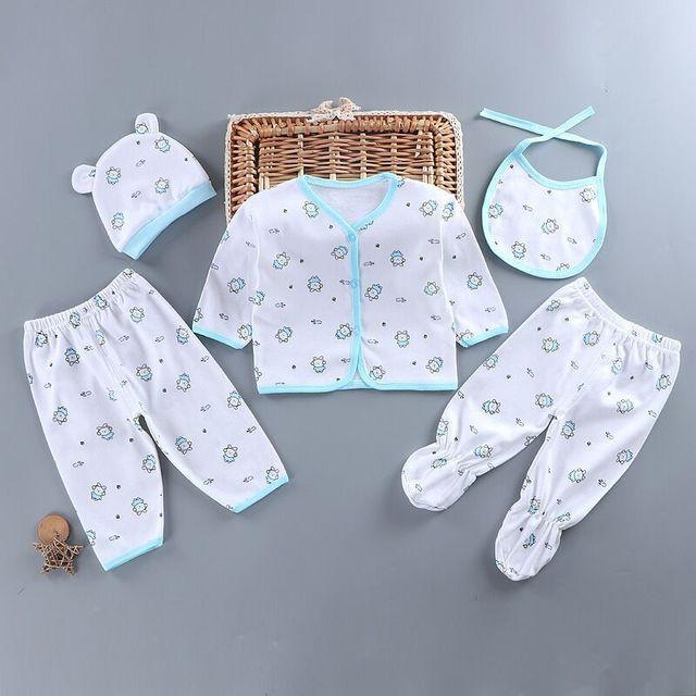 Set sơ sinh 5 chi tiết cơ bản cho bé trai và bé gái sơ sinh size từ 0 - 3 tháng