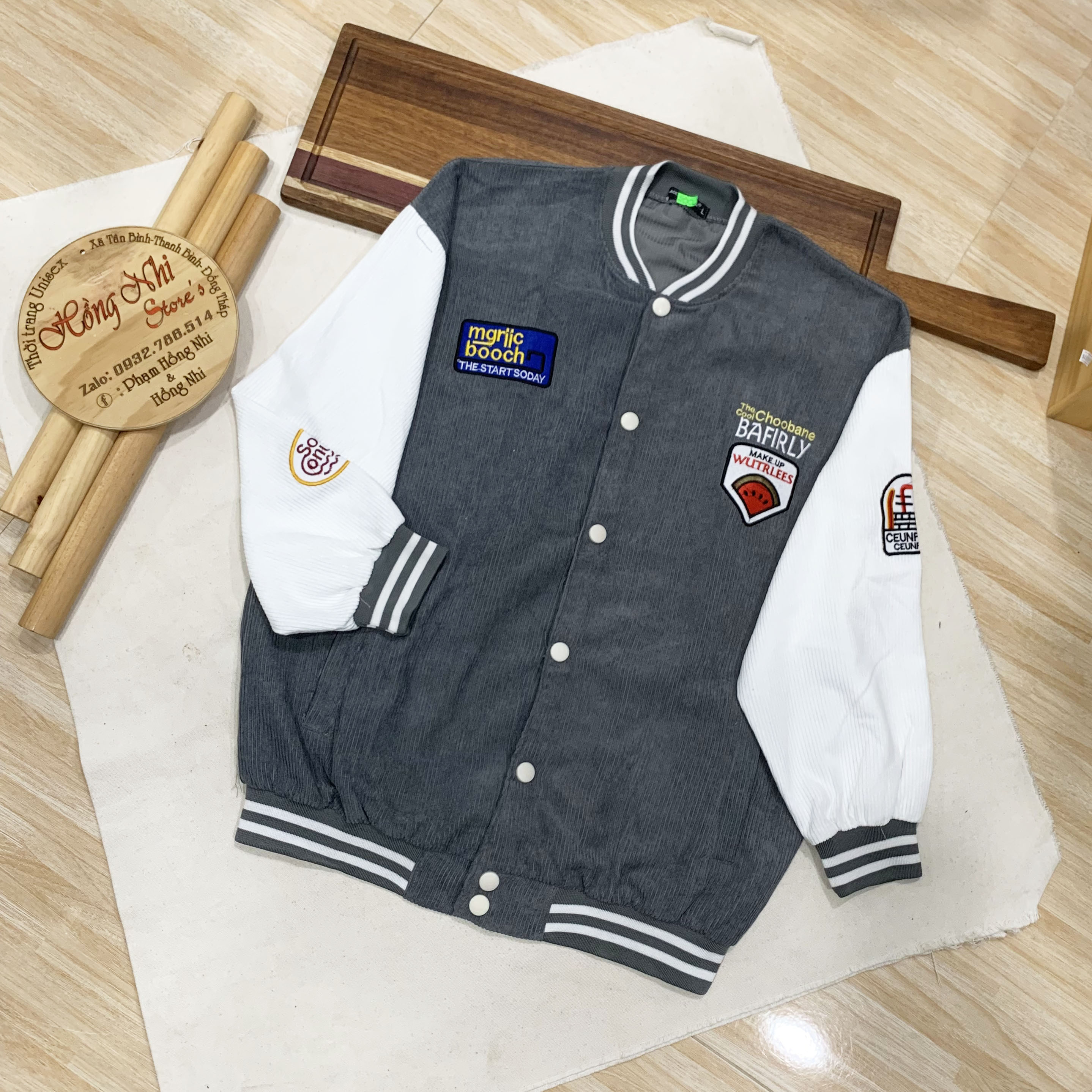 Áo Khoác Bomber Nhung Tăm BAFIRLY Dáng Rộng Nam Nữ Ulzzang Unisex - MM