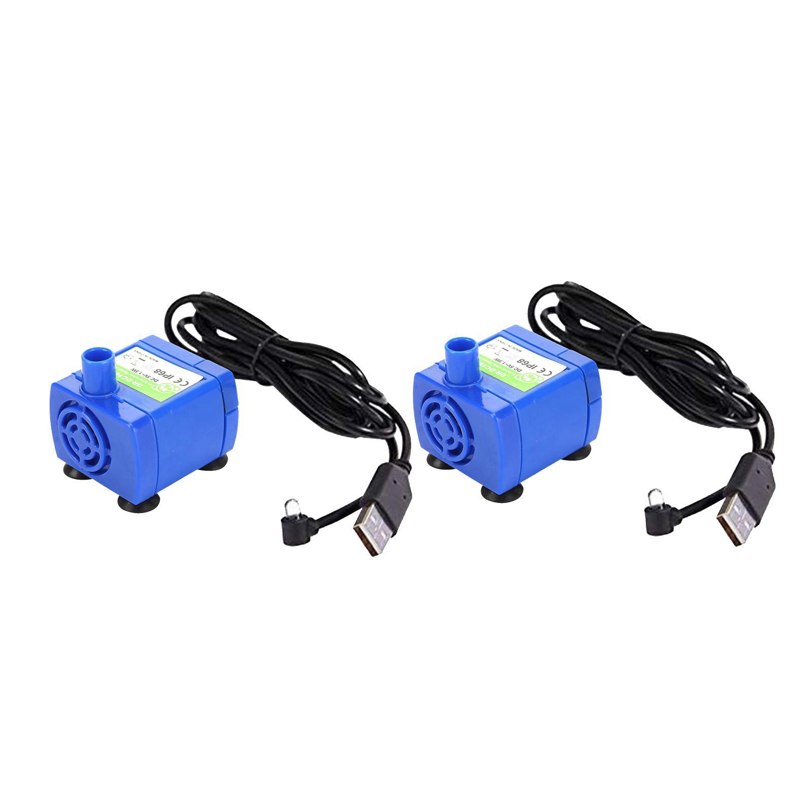 2Pcs Automatic Drinking Fountain Pump with and Drinking Bowl