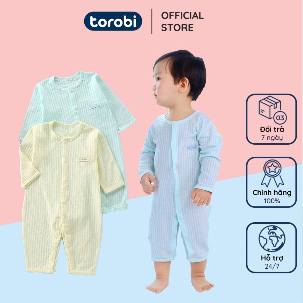 Bộ Bodysuit Dài Tay Cho Bé Siêu Thoáng Khí, Thấm Hút Mồ Hôi, Siêu Nhẹ | 1-12 Tháng | Torobi