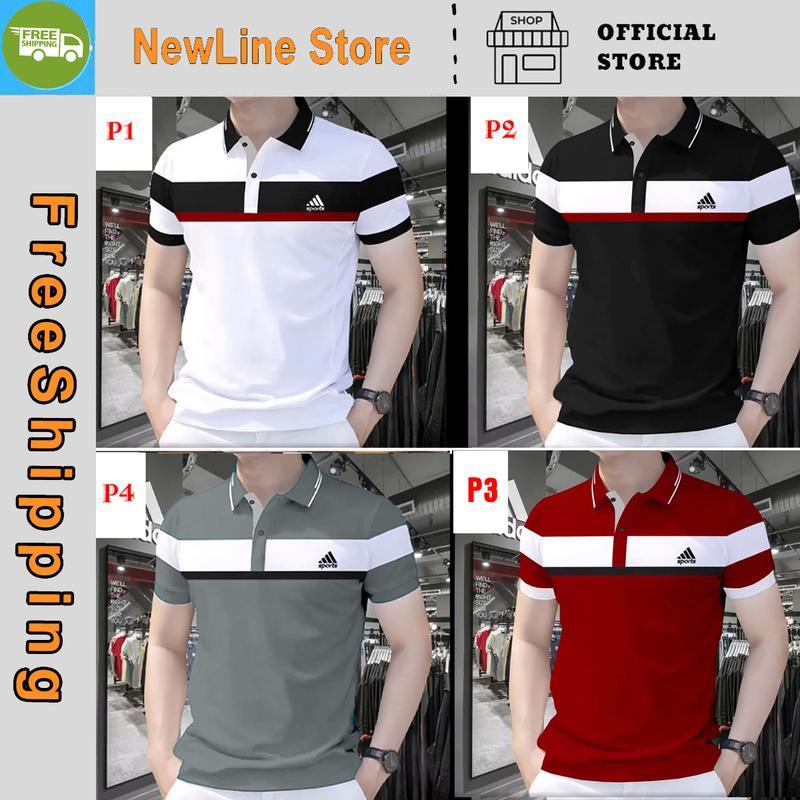 Áo POLO Phối Ngực Thể Thao Trẻ Trυng Sang Trọng Chất CVC Cá Sấu Nam Menswear Thun Có Cổ. - Xám