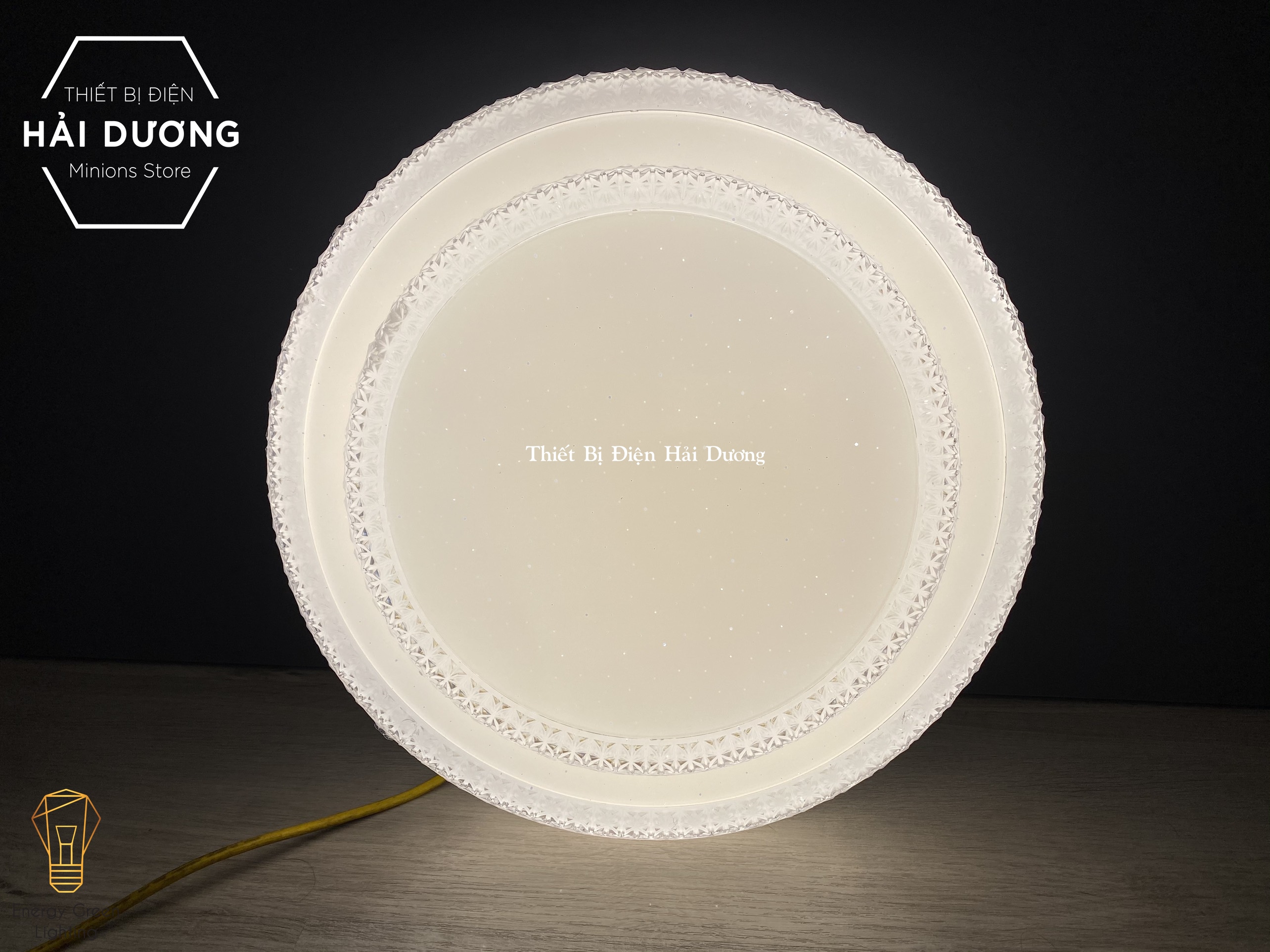 Đèn led ốp trần 35024EMH decor cao cấp 40cm 24w điều khiển từ xa