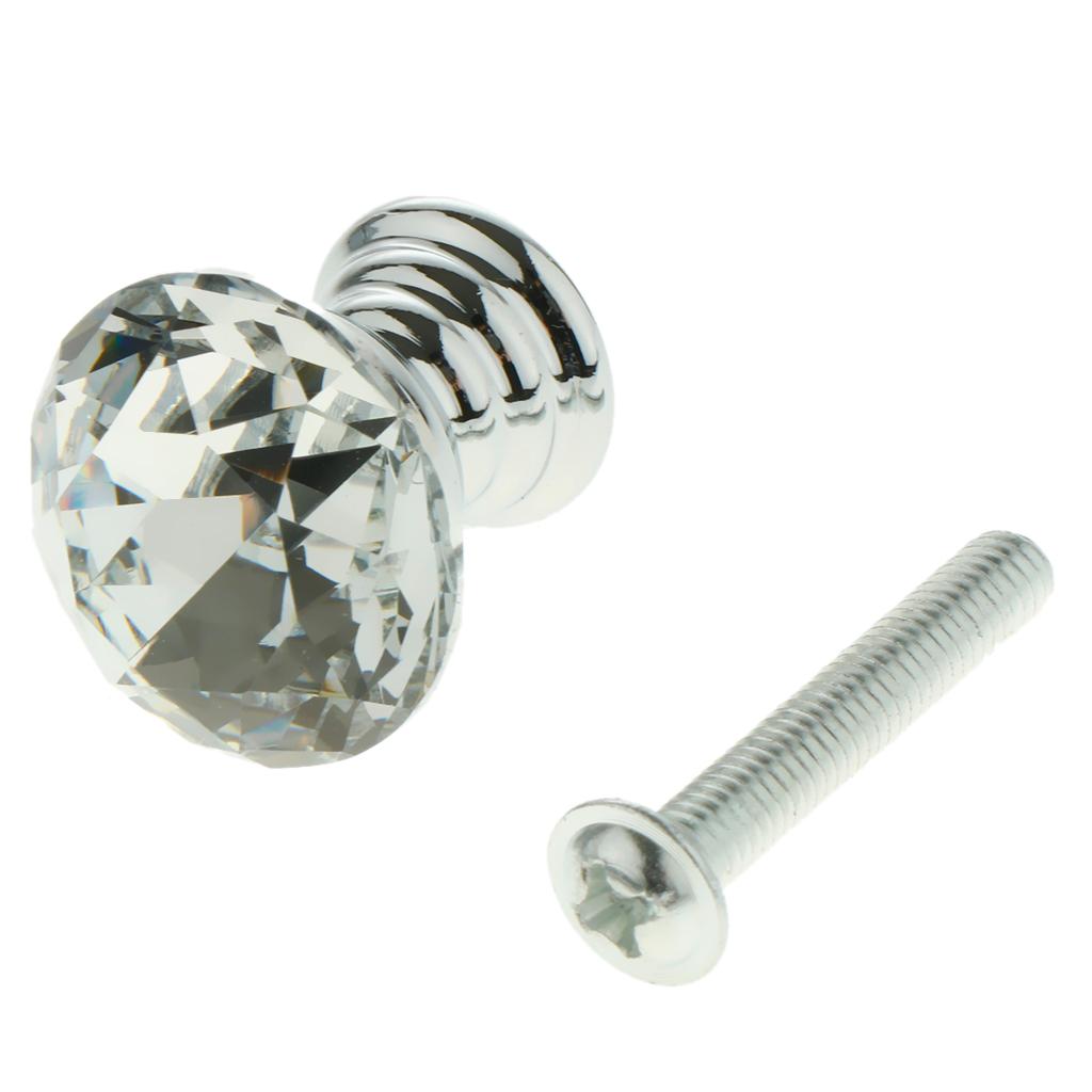 10x Glass Diamond Door Knob Drawer Dresser Pull Handle Cabinet Hardware