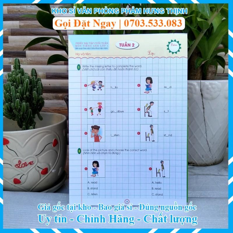 PHIẾU BÀI TẬP CUỐI TUẦN MÔN TIẾNG ANH LỚP 1THEO CHƯƠNG TRÌNH MỚI