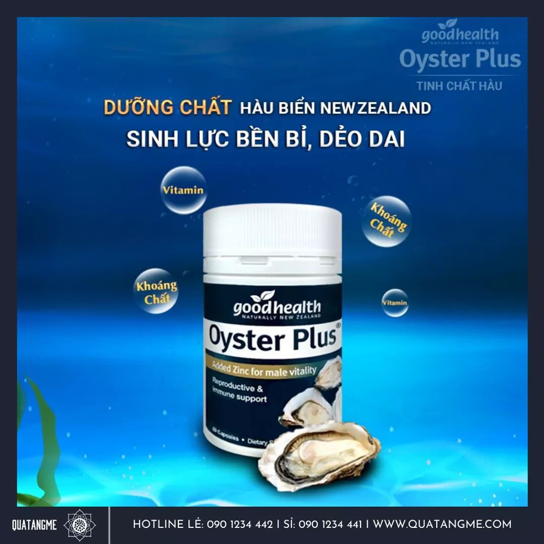 Tinh chất hàu biển NewZeland GoodHealth Oyster Plus tăng cường sinh lý, cải thiện chất lượng tinh trùng - QuaTangMe Extaste