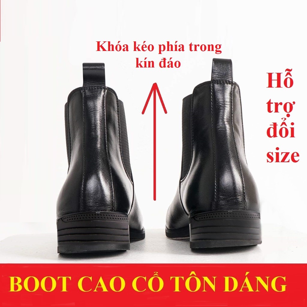 Giày Chelsea Boots Nam Cao Cổ Khóa Kéo UDANY Thời Trang Tôn Dáng - GCN10