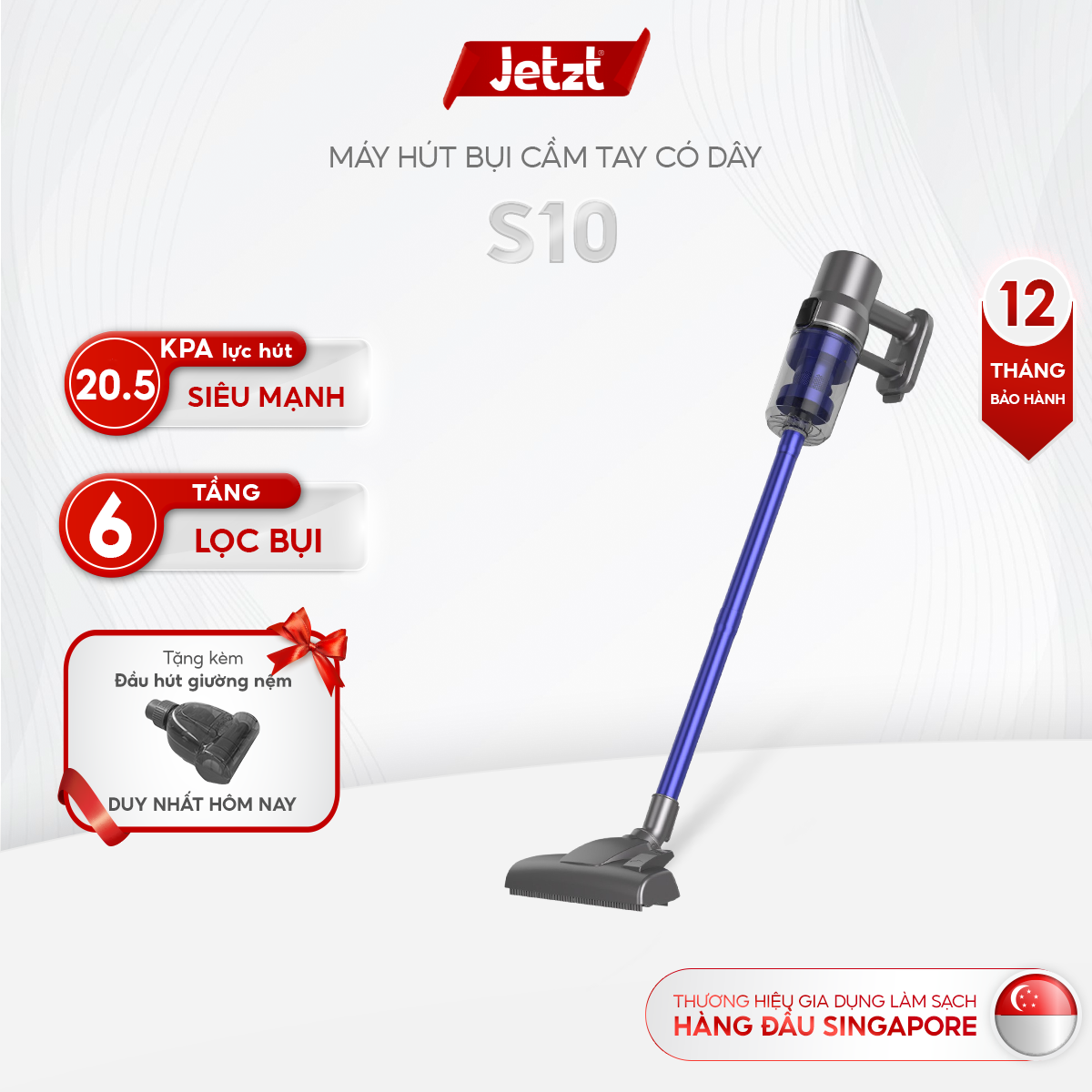 Máy hút bụi JETZT S10 cầm tay có dây hàng chính hãng