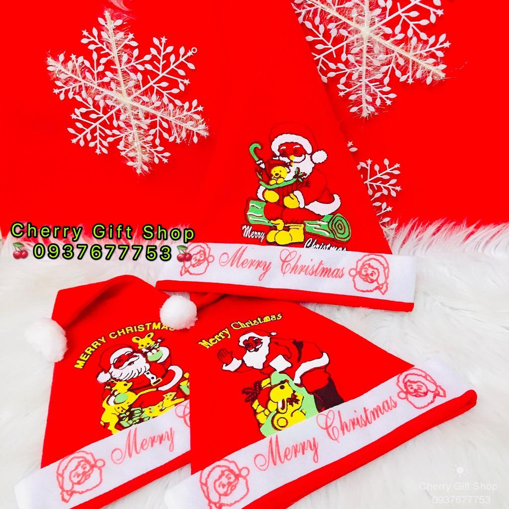 Nón Noel Giáng Sinh Cho Trẻ Nón Noel Vải Nhung - Ảnh Shop Chụp