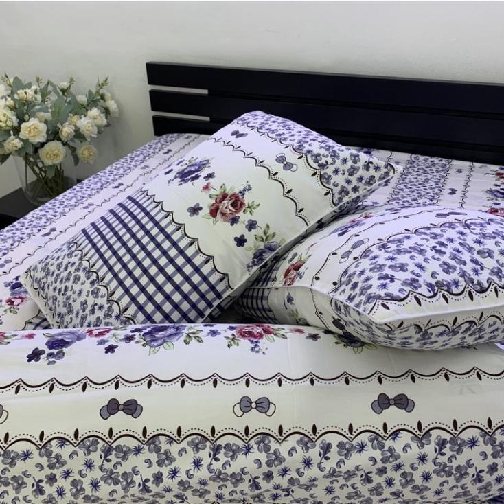 Drap Giường Ga Giường Cotton Thắng Lợi Mẫu Mới Mát Mềm Mịn Đẹp Vượt Thời Gian - Mẫu Hoa Nhí Tím 