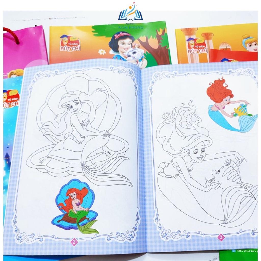 Tô Màu Công Chúa Dành Cho Bé 2 - 6 Tuổi - Túi Gồm 6 Cuốn