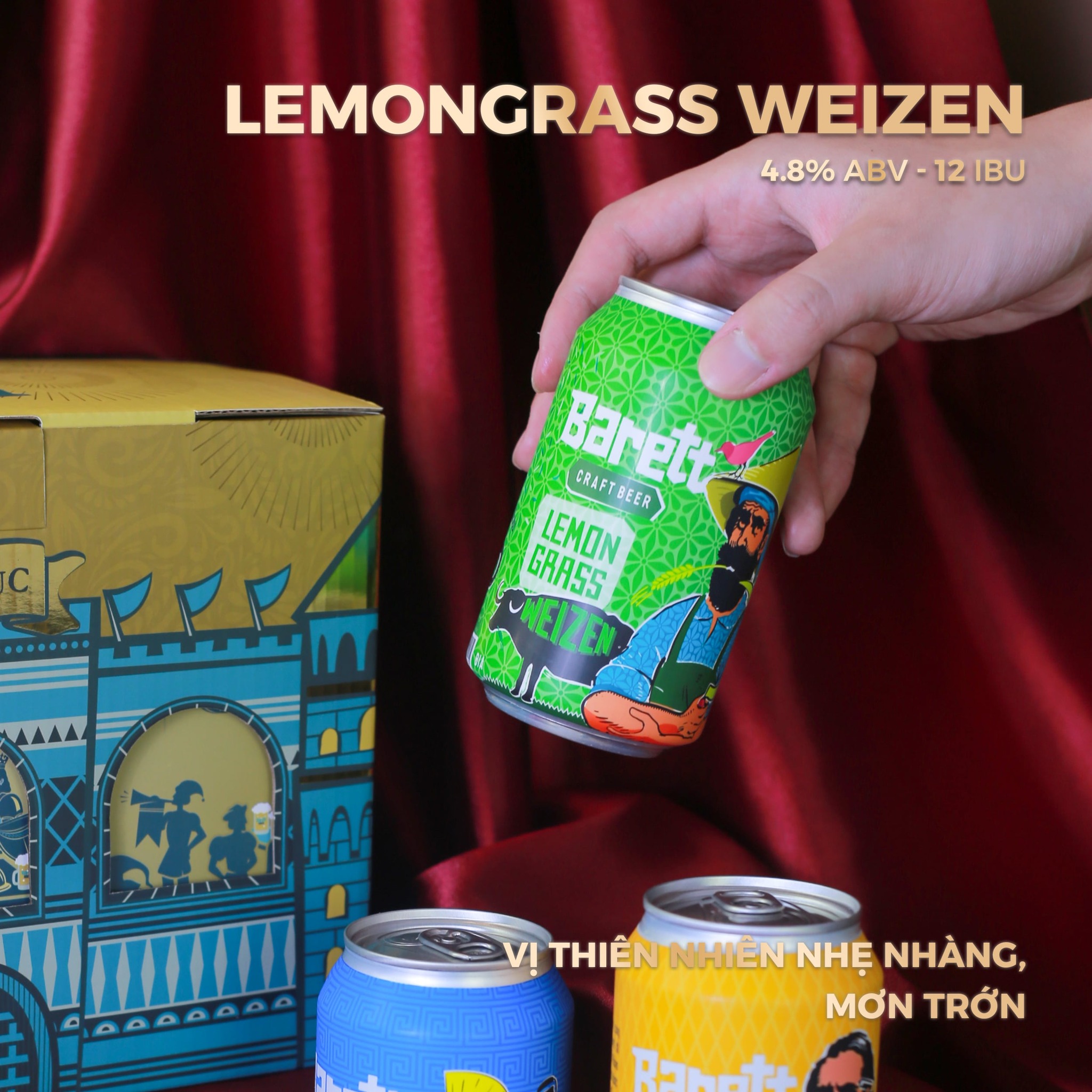 Combo 12 lon bia thủ công Lemongrass Weizen (330ml)