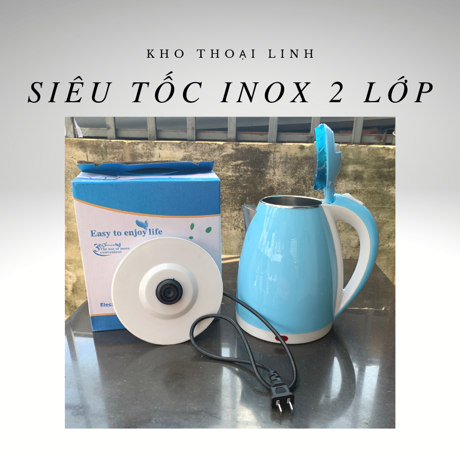 ẤM SIÊU TỐC INOX 2 LỚP DUNG TÍCH 1L8 SIÊU NHANH & ĐẸP