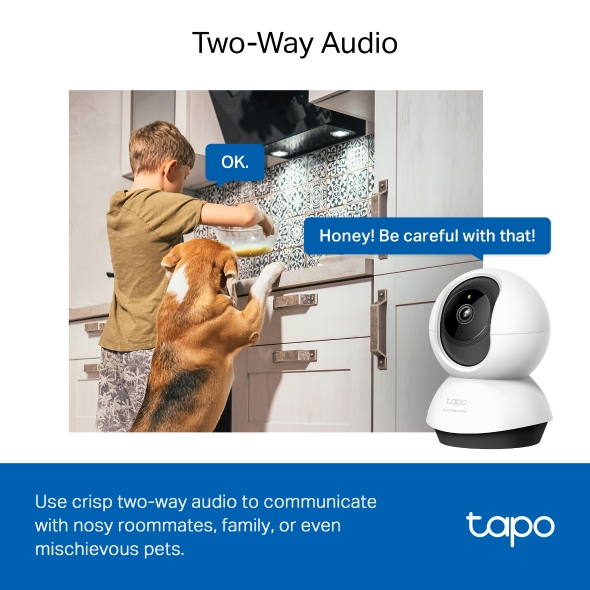Hình ảnh Camera wifi trong nhà TP-Link Tapo C220 - Độ phân giải 4K 2MP, Đàm thoại 2 chiều, Quay quét 360 độ - HÀNG CHÍNH HÃNG