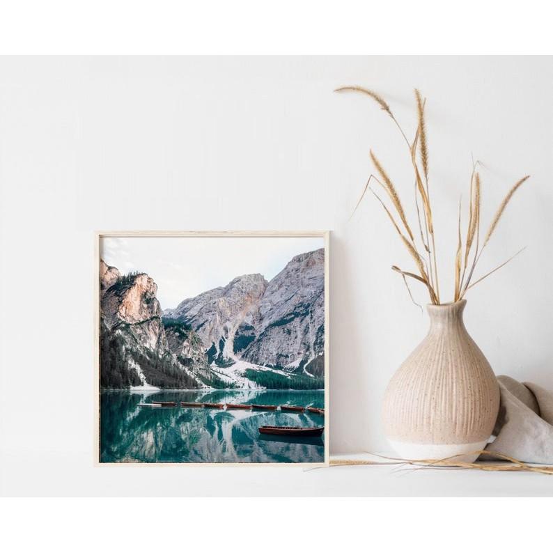 Set 6 tranh thiên nhiên, tone nâu ấm áp, chống ẩm chống mốc.